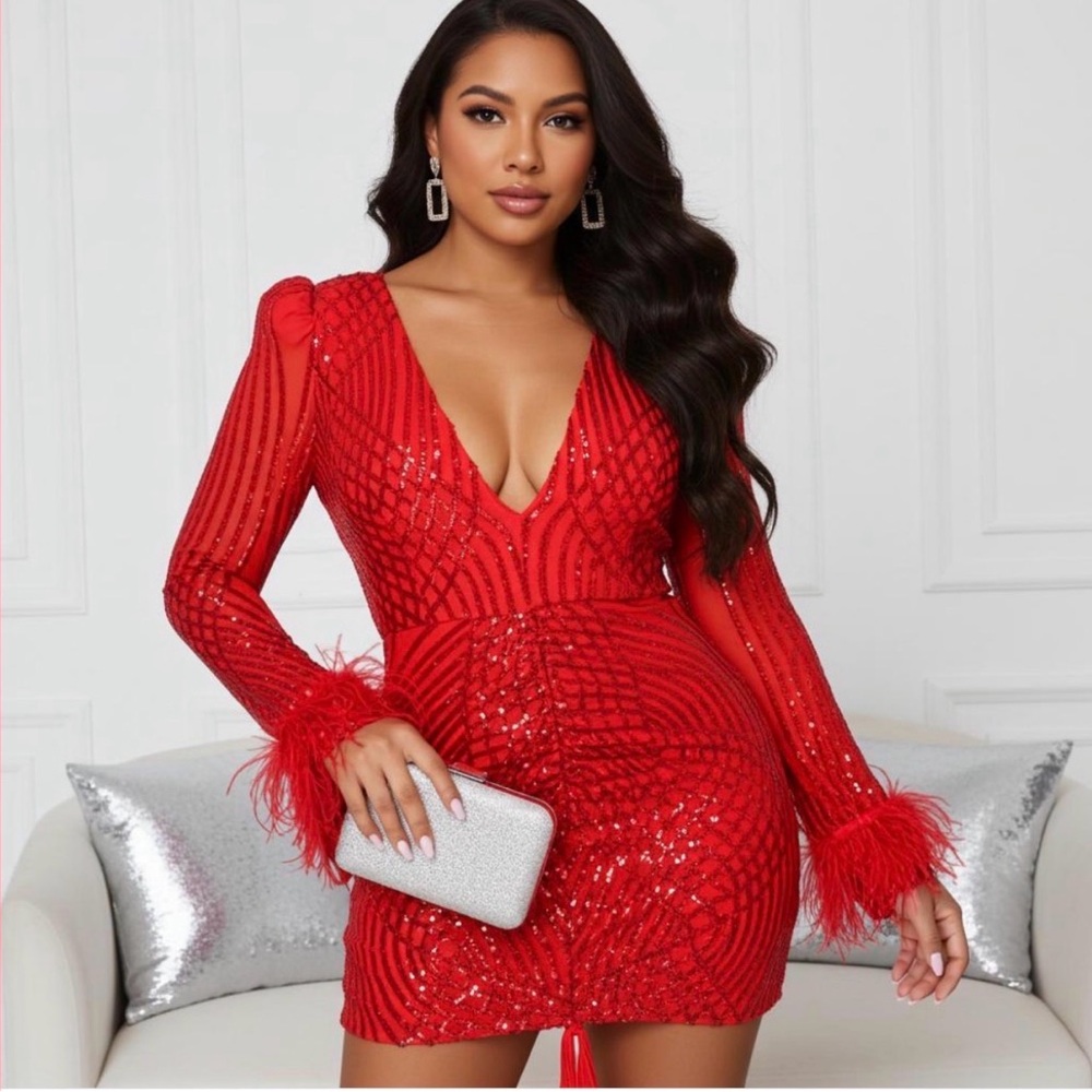 Banjul Red Sequin Dress
